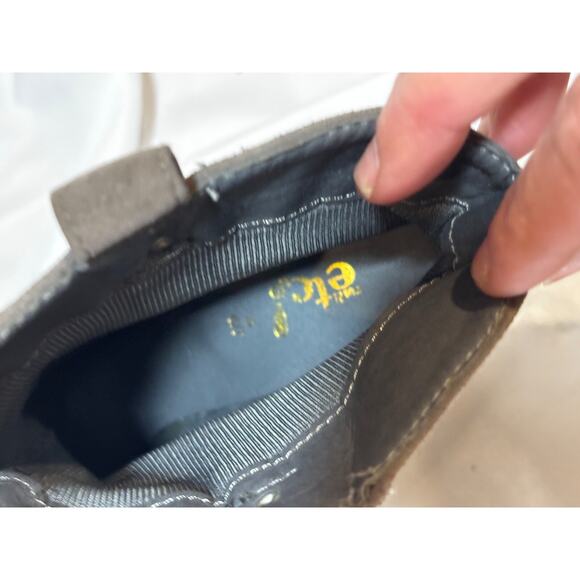 Women's 6-7 Studded Booties Ankle Boots gray faux suede block heel cowgirl party - Picture 5 of 10